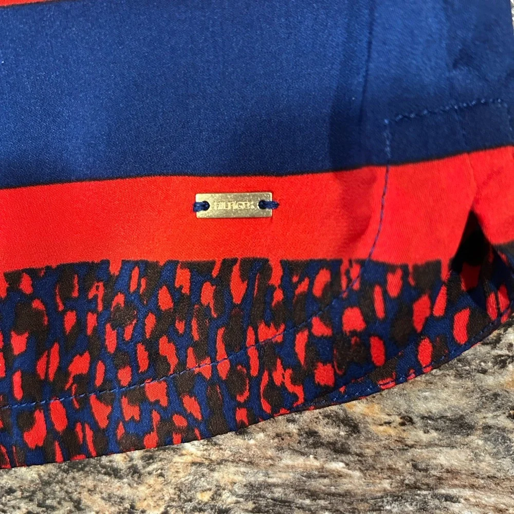Tommy Hilfiger Red and Blue Patterned Top